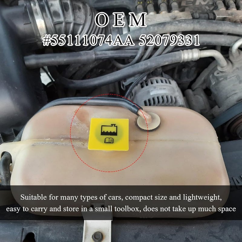 Wevdn Engine Coolant Reservoir Cap, Coolant Recovery Water Tank Cap OEM 55111074AA 52079331, Coolant Tank Cap Compatible with Grand Voyager Wrangler Cherokee, Car Accessories (2 PCS) - Image 3